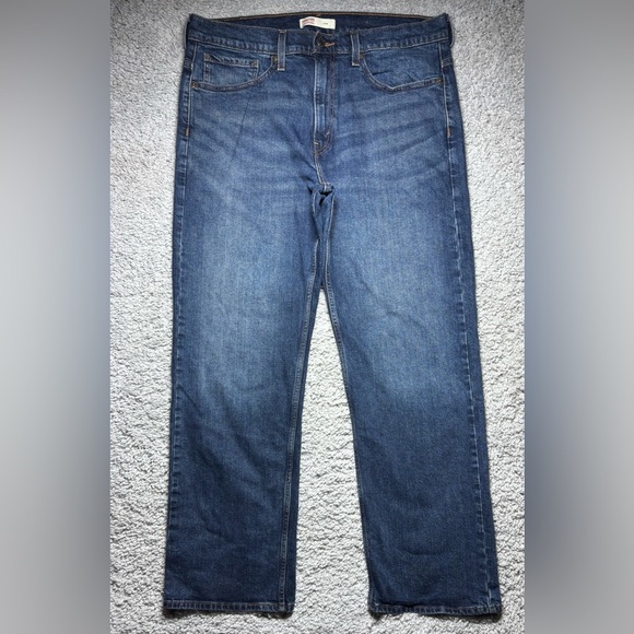 Levis Jeans Mens 36 x 32 Baggy Dark Wash Casual Denim Relaxed Grunge Skate Basic - Picture 1 of 5